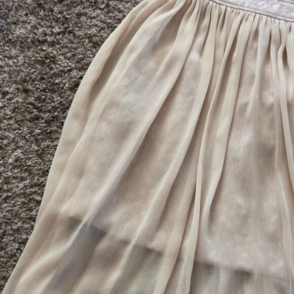 BCBG Generation Strapless Bustier Chiffon Dress Ecru Size 4 - Picture 3 of 13